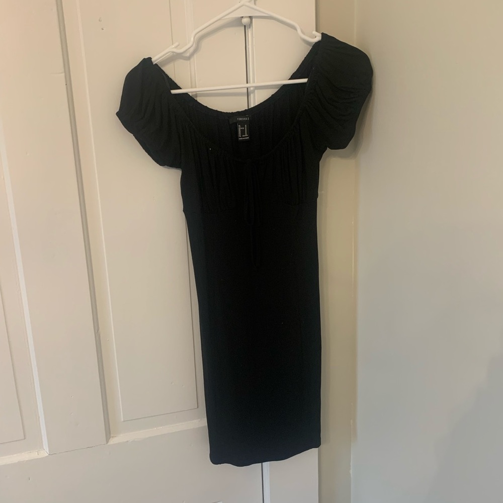 Black milkmaid dress